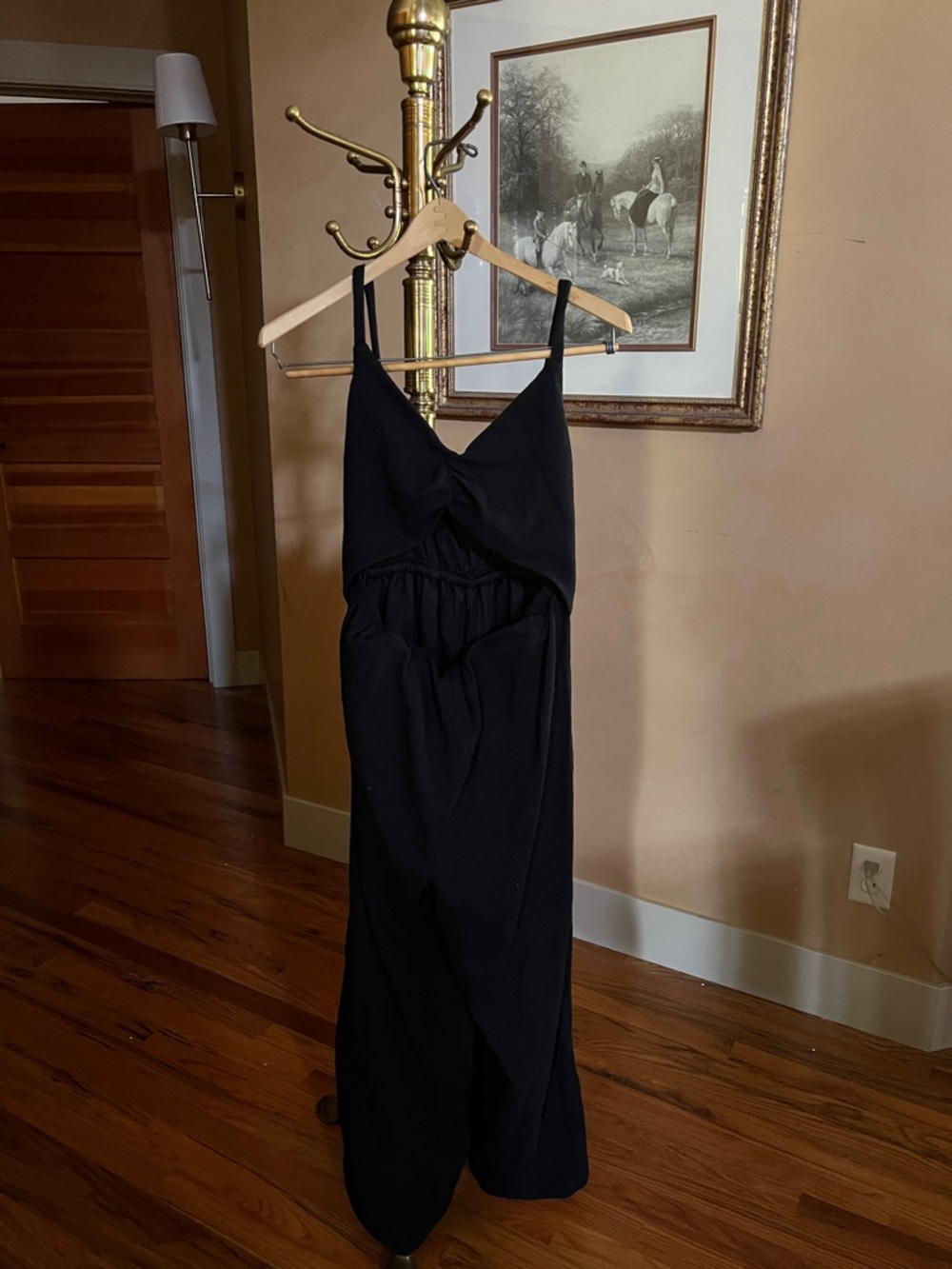 Old Navy Maternity Black Cutout Jumpsuit with Spaghetti Straps